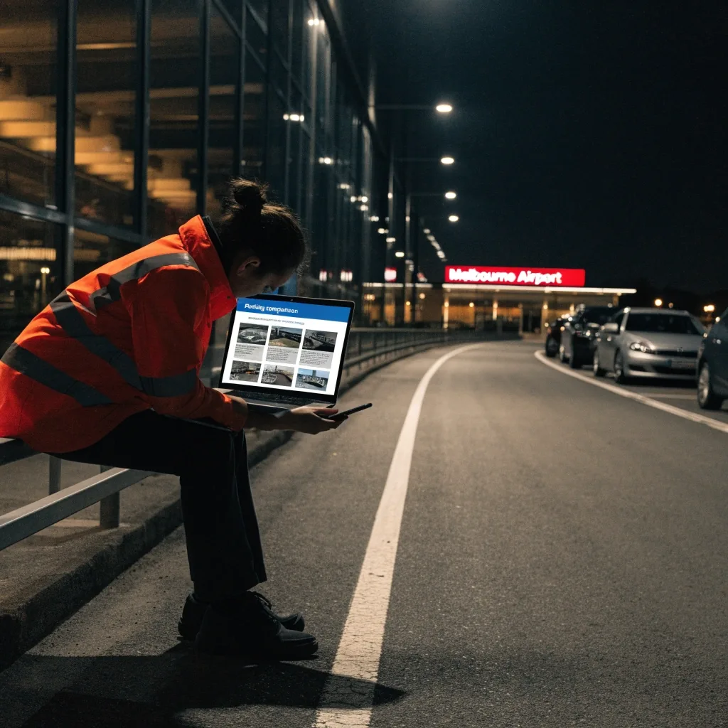 Driver checking phone for arrival message inside dark car